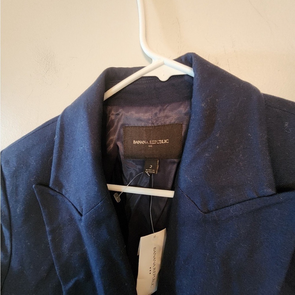 Banana Republic Women's Double Breasted Captain's Blazer Navy Size 2 NWT - Picture 4 of 5